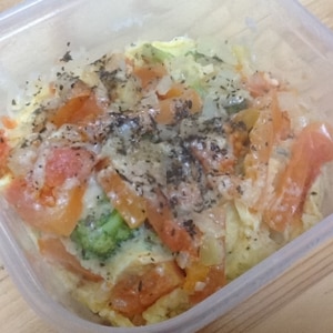 電子レンジで 3 分蒸しケークサレ（野菜たっぷり）